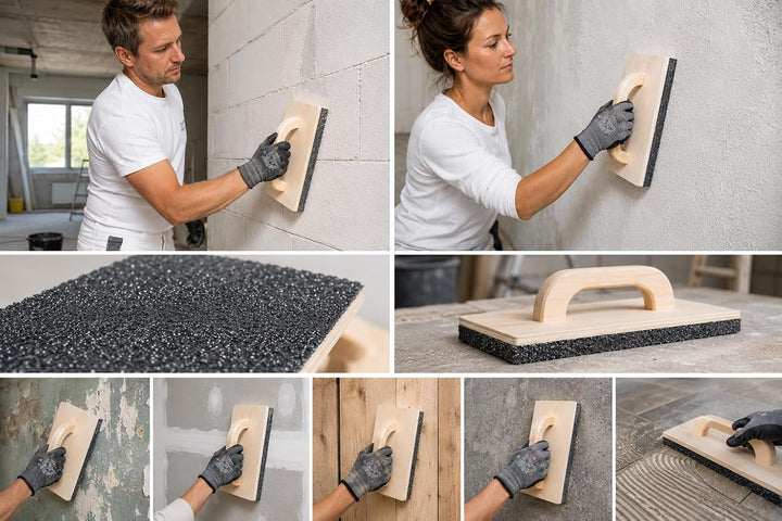 STUBAI Schleifbrett für Ytong und Styropor 500x240mm, Mit einer grobkörnigen Schleifwand, zum Schlei