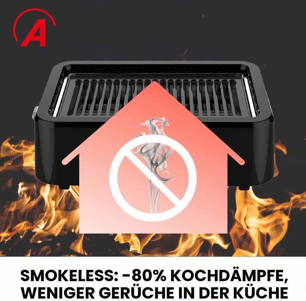 ARDES - ARGRILL01 Rauchfreier Elektrogrill GRILL AMO, BBQ, Rauchfrei, Infrarotheizung 1100 W, Tragba