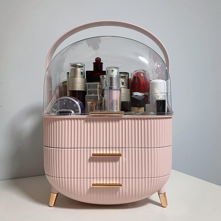 Make-up-Aufbewahrungs-Organizer, Hautpflege-Organizer, Kosmetik-Vitrine mit staubfreier Abdeckung, t