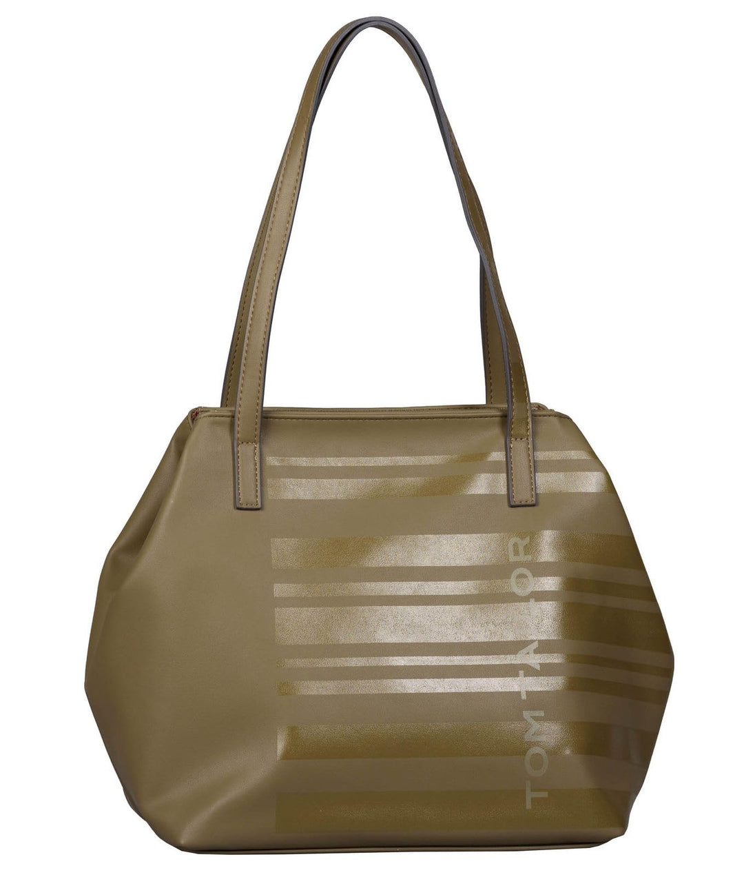 TOM TAILOR Damen Miri Stripe Print Shopper, 42x20x28 Sage, Sage