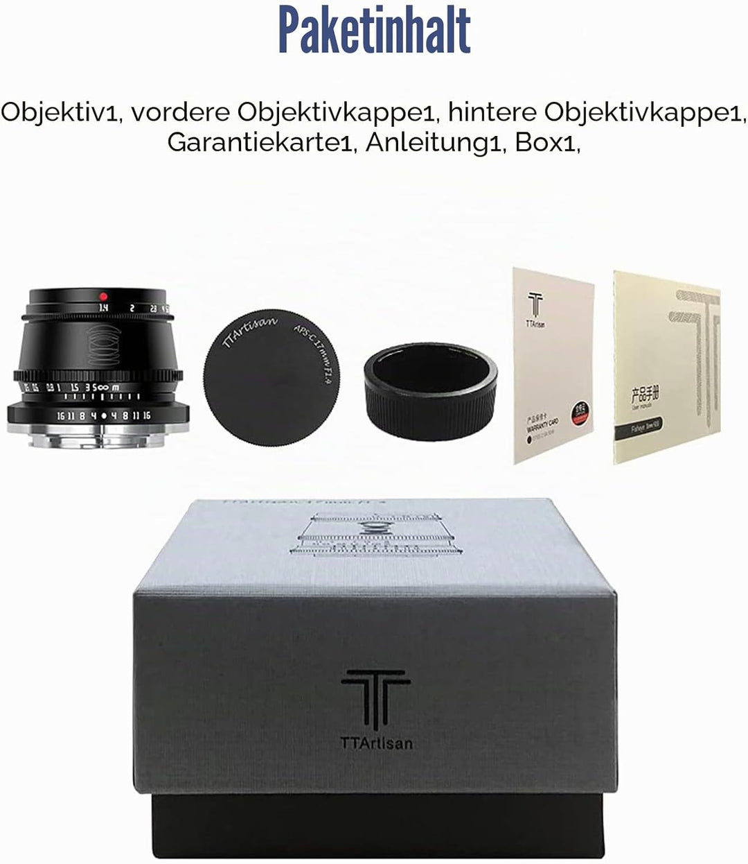 TTARTISAN 35 mm f1.4 APS-C manueller Fokus Objektiv für X-Mount, schwarz