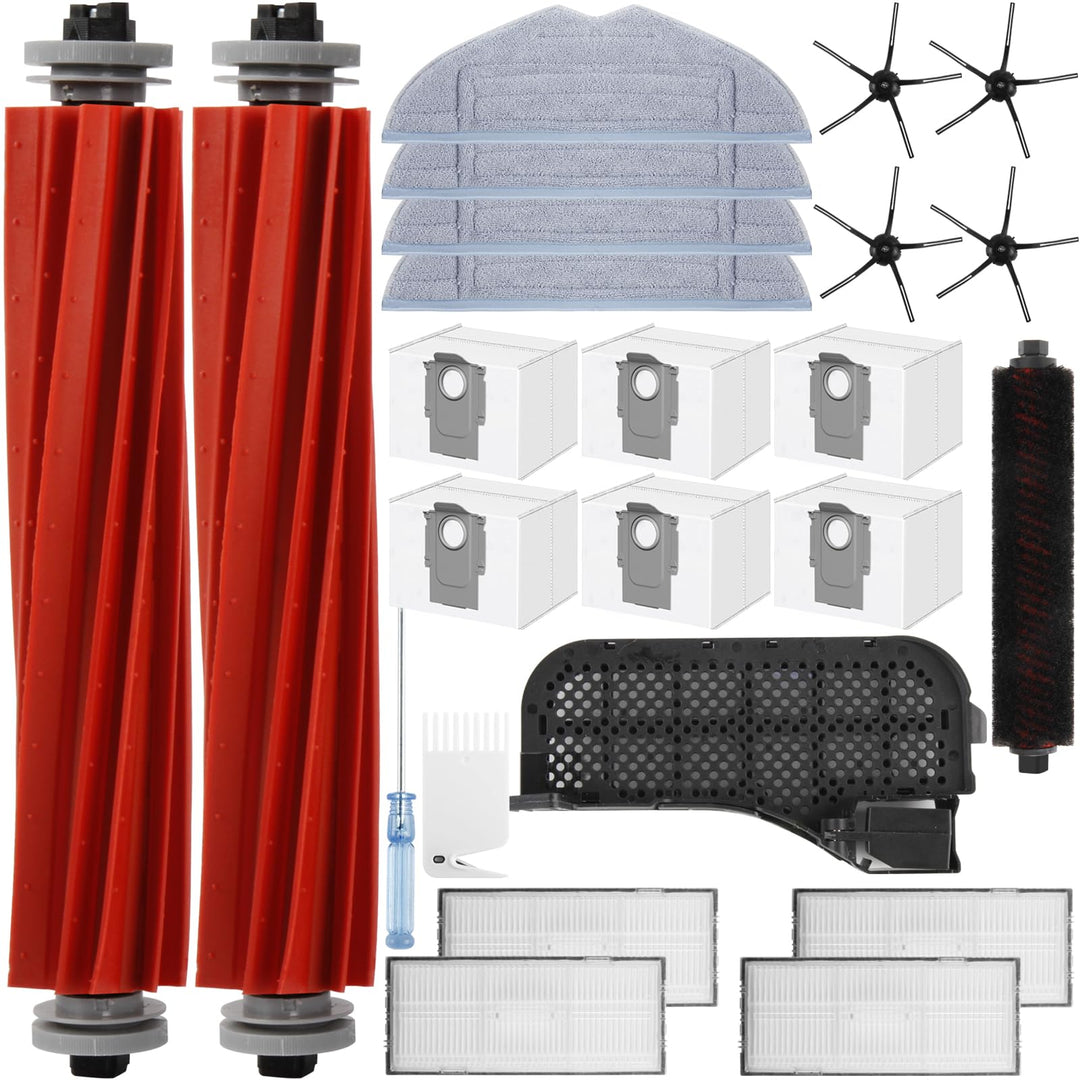 24 Stück Zubehör für Roborock S7 MaxV Ultra, Ersatzteile für Roborock S7 Pro Ultra, 2 Hauptbürste, 4