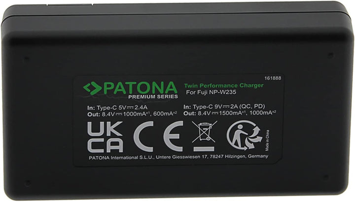 PATONA V1 Protect 2X Akku NP-W235 (2400mAh) inkl. NTC-Sensor und V1 Gehäuse - mit PD Performance USB
