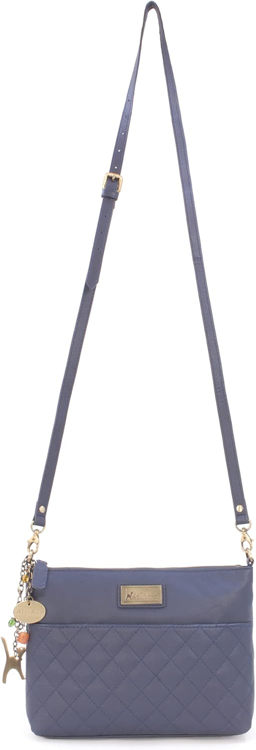 Catwalk Collection Handbags - Damen Umhängetasche Klein - Crossbody Bag - Gesteppte Leder - Clutch m