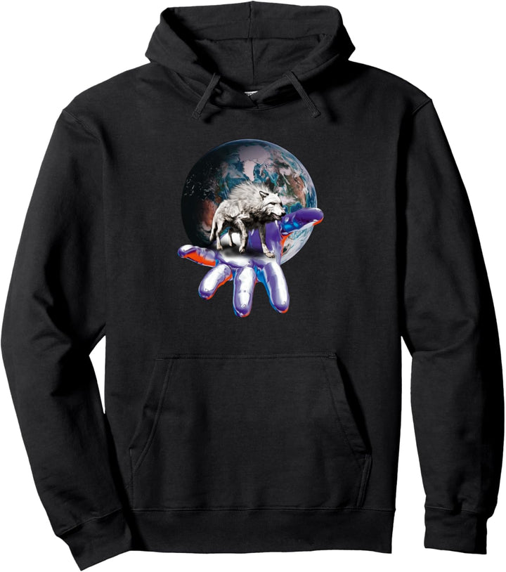 Wolf Motiv Mond Wölfe Pullover Hoodie