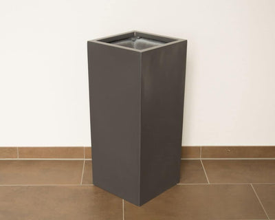 Elegant Einrichten Pflanzkübel Fiberglas säule 30x30x60cm anthrazit metallic
