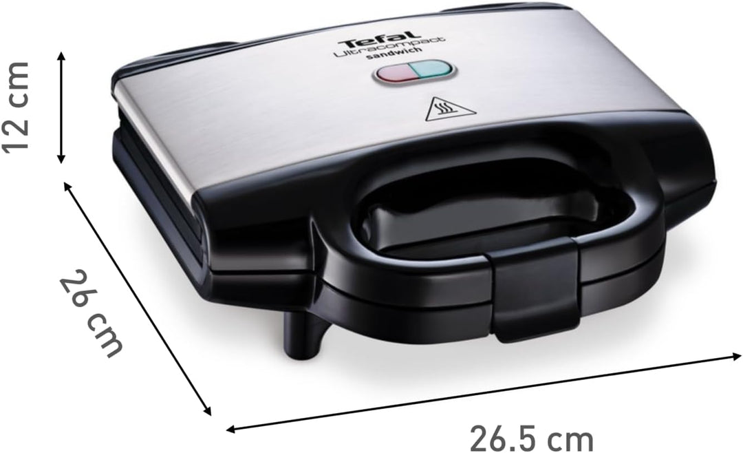 Tefal Ultracompact Sandwichmaker SM1552 | für dreieckige Sandwichtoasts | antihaftbeschichtete Platt