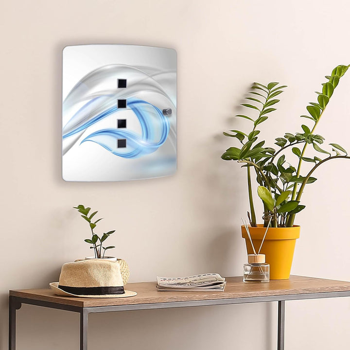 banjado® Design Schlüsselkasten aus Edelstahl Motiv Blauer Schleier für 10 Schlüssel - Schlüsselschr