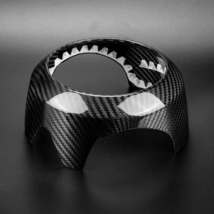 KUNGKIC Kohlefaser Auto-Lenkrad-Airbag Abdeckung Aufkleber Dekorative für Mini Cooper Clubman F55 F5