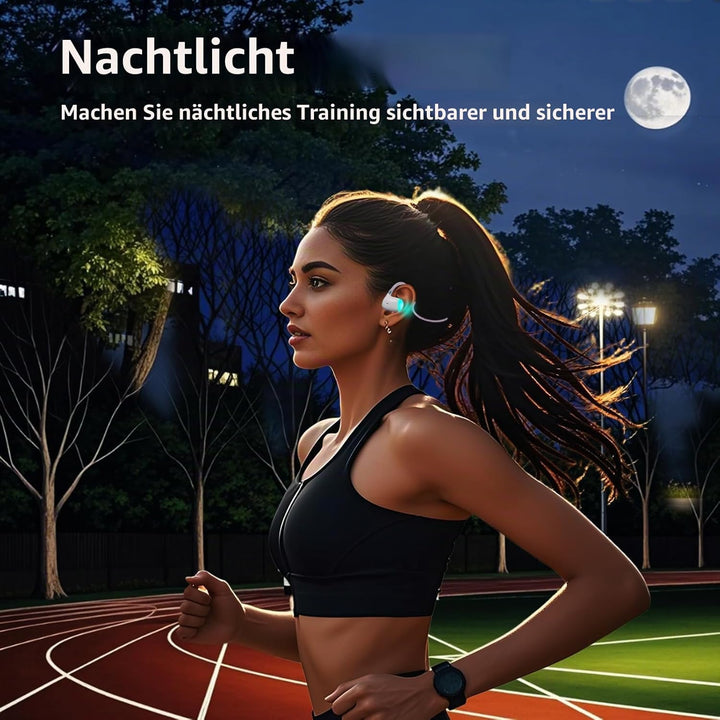 EJEAS X3 Air Conduction Sport Kopfhörer, Bluetooth 5.3 Open-Ear Kabellose Kopfhörer, mit Nachtlaufli
