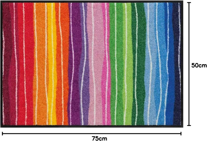 Salonloewe Fussmatte Wavy Lines Streifen Bunt 50x75 cm 1 B, 1 B