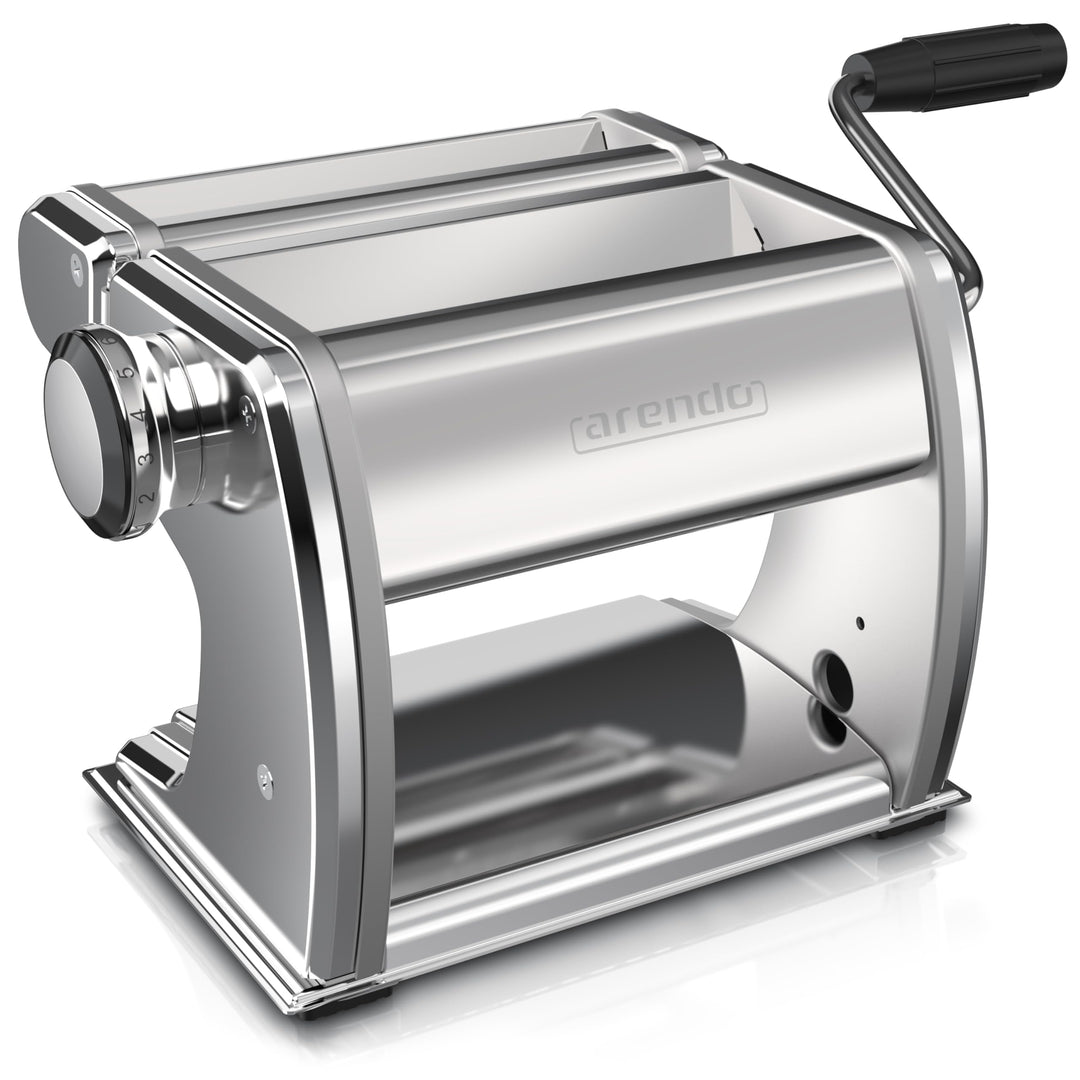 Arendo - Nudelmaschine Pasta Maker – Edelstahl – Nudelpresse – 7 einstellbare Stärken - manuell - Du