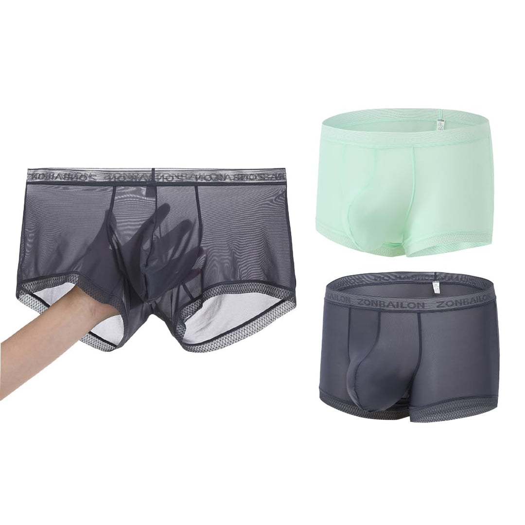 Herren Slips Transparent Sexy Unterwäsche mit Beutelverstärkung mehr Attraktivität und Komfort 2 Pac