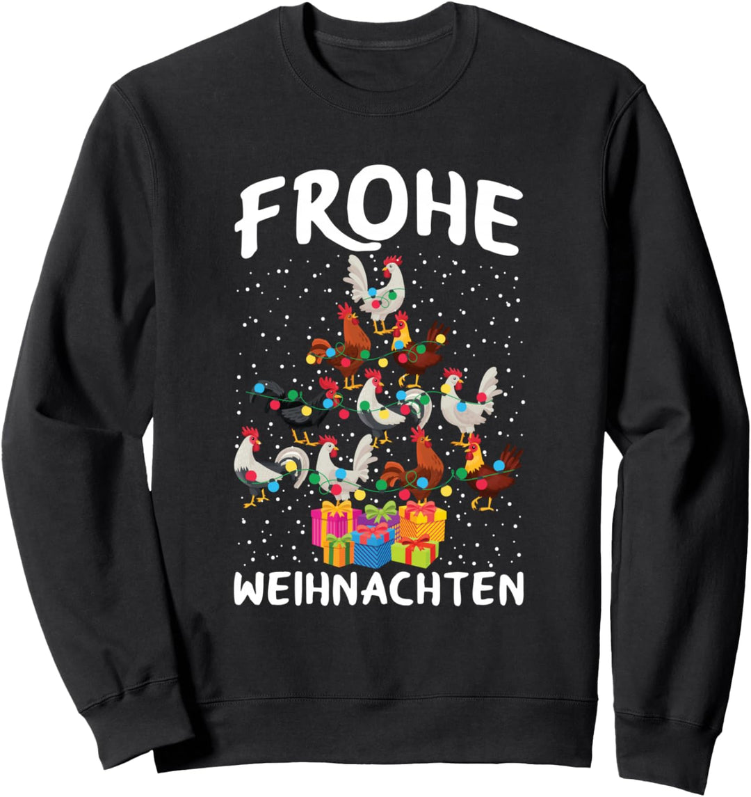 Frohe Weihnachten Huhn Weihnachtlich Hühner Weihnachtsbaum Sweatshirt
