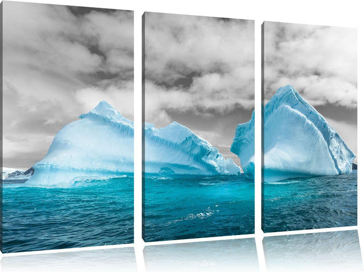 Pixxprint Antarktis Inseln als Leinwandbild/Grösse: 3 Teilig (120x80 cm) cm/Wandbild/Kunstdruck/fert