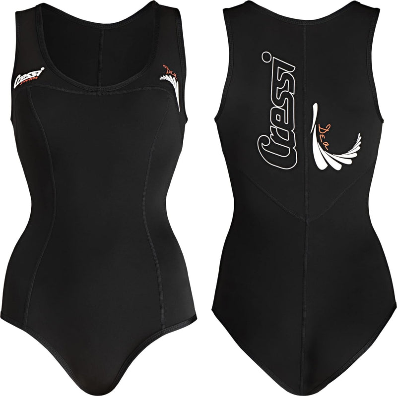 Cressi Damen DEA Swimming Wetsuit Neopren Badeanzug 1mm Neoprenanzug, Schwarz, L/4