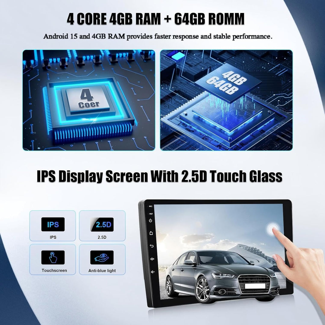 SIXWIN 4+64G Android 15 Autoradio für Mercedes Benz Smart Fortwo 2005-2010 mit Carplay/Android Auto/