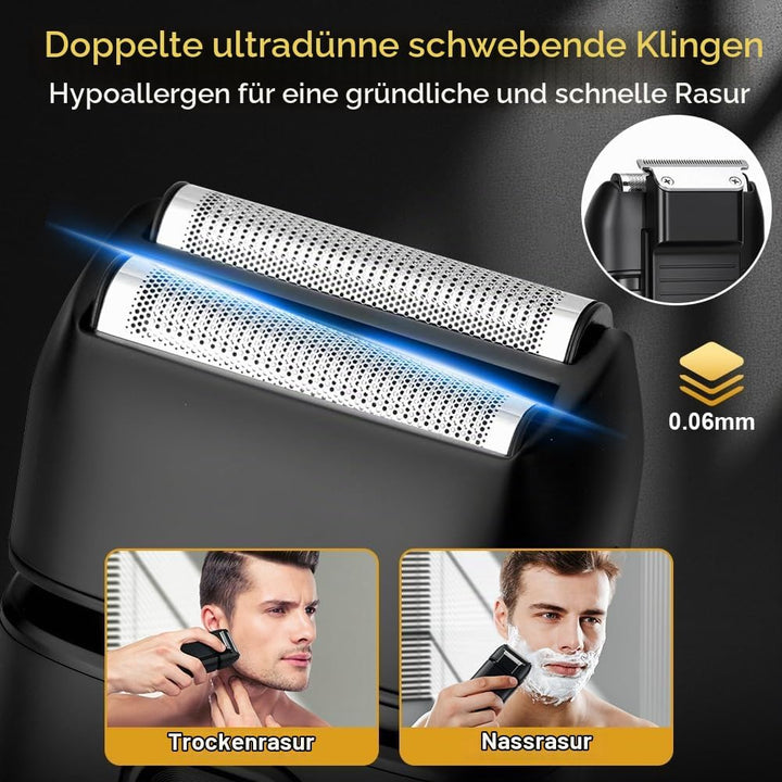 flintronic Rasierer Herren Elektrisch, Wasserdichter Multifunktionaler Elektrischer Rasierer Herren,