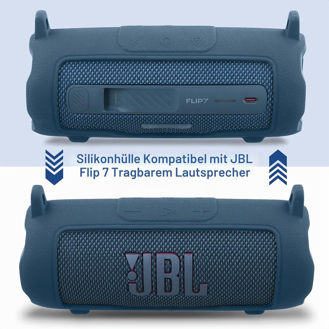 co2CREA Silikonhülle Tragetasche Case für JBL Flip 7 kabelloser tragbarer Bluetooth-Lautsprecher, Nu