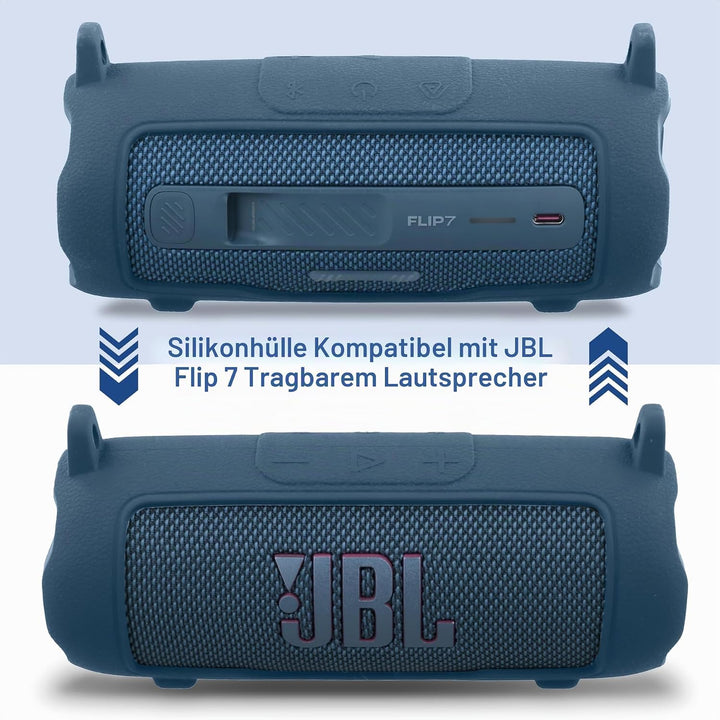 co2CREA Silikonhülle Tragetasche Case für JBL Flip 7 kabelloser tragbarer Bluetooth-Lautsprecher, Nu