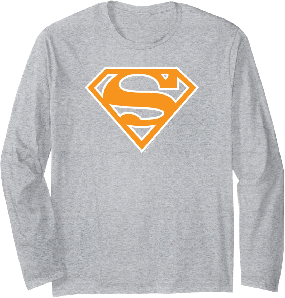 Superman Light Orange & White Shield Langarmshirt