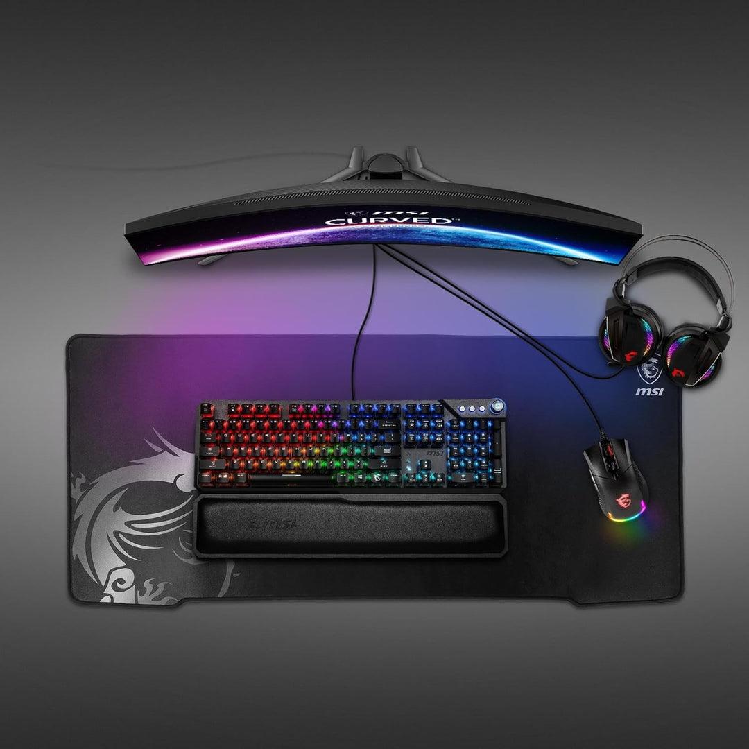 MSI AGILITY GD70 - XL Gaming Mauspad, Gaming Oberfläche mit Seidentextur, weiche, gesäumte Kanten, r
