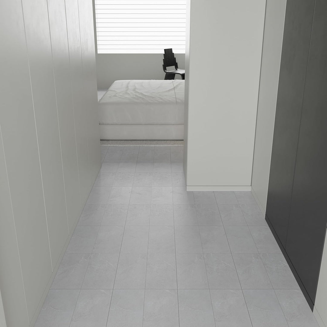 PVC Bodenbelag Selbstklebend - Vinylboden Selbstklebend | Extra Abriebfest, Wasserdicht Grau Marmor-
