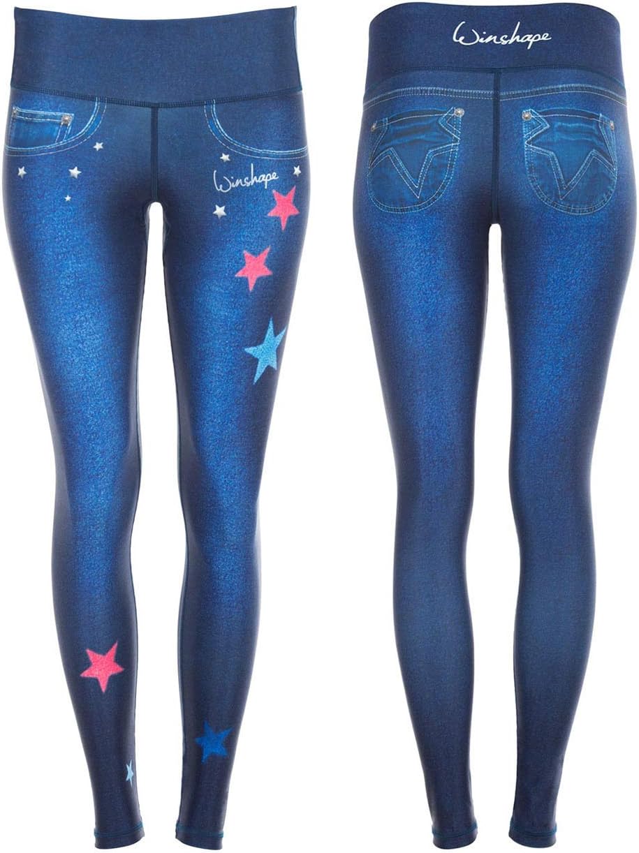 WINSHAPE Damen Leggings Damen Functional Power Shape Jeans Tights Leggings Ael102, Slim Style, Fitne