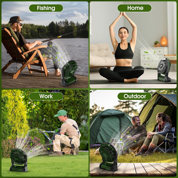 Batteriebetriebener Ventilator 20000mAh Kabellos, Wiederaufladbarer Tragbarer Ventilator mit LED-Lat