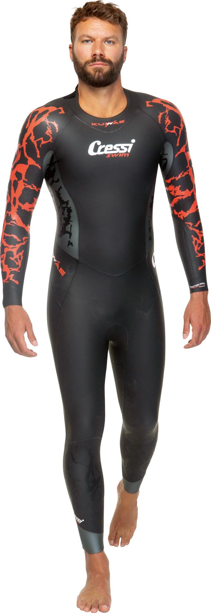 Cressi Men's Kuwae Man Monop. Swimsuit 2/3/4mm One-Piece Swimming Suit Einheitsgrösse Tall Schwarz/R