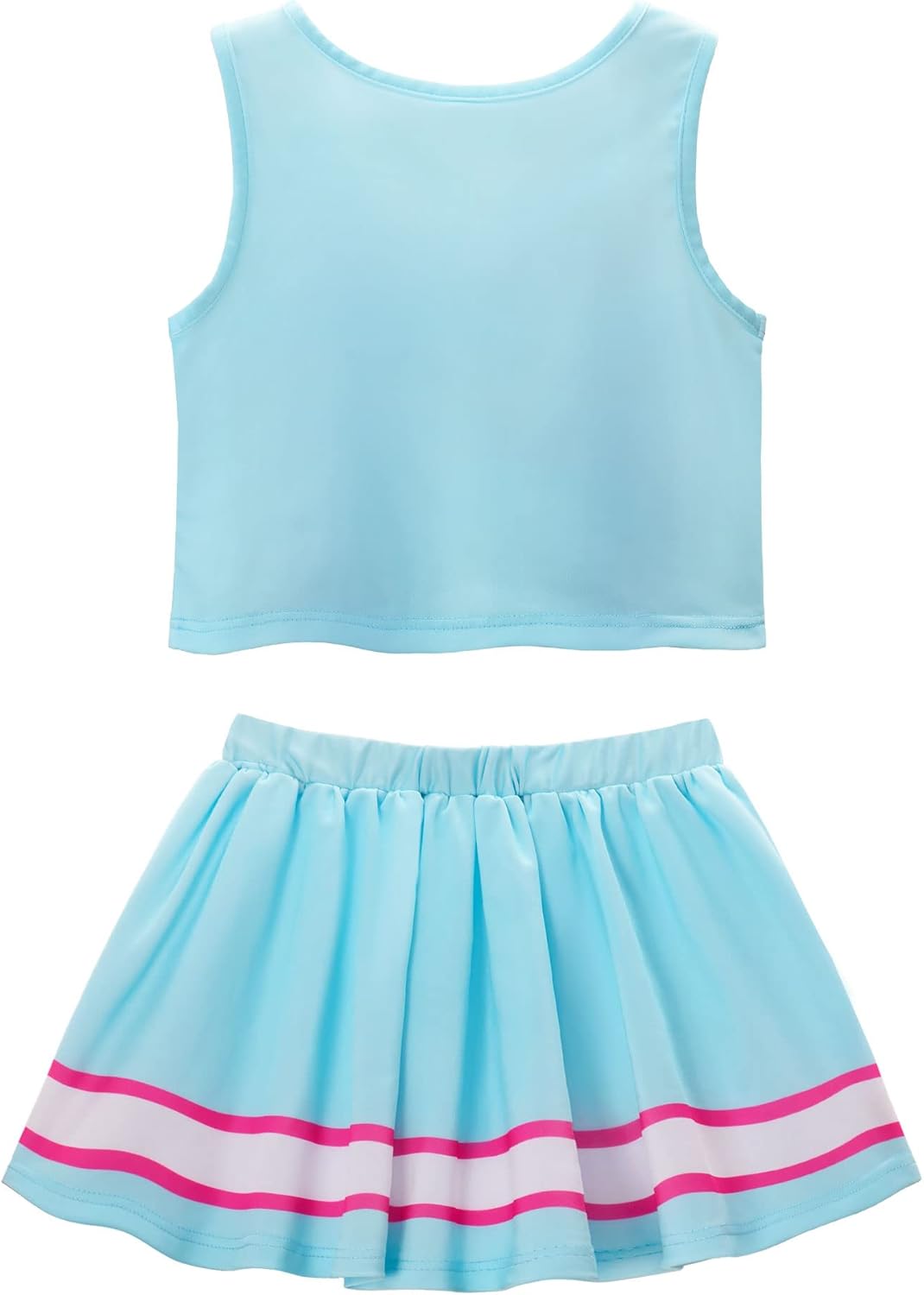 ReliBeauty Cheerleader Kostüm Kinder Kleid mit Pompoms und Kopfschmuck, 104 (Etikett 100)