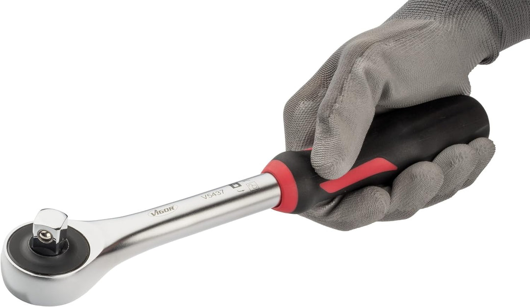 Vigor Umschaltknarre (Vierkant 12,5 mm (1/2 Zoll), 360° Drehgriff, Durchsteckvierkant für Links- und