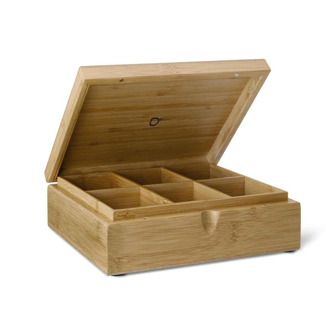 Bredemeijer kleine helle Teebeutel-Kiste mit 6 Fächer ohne Sichtfenster 22 cm lang