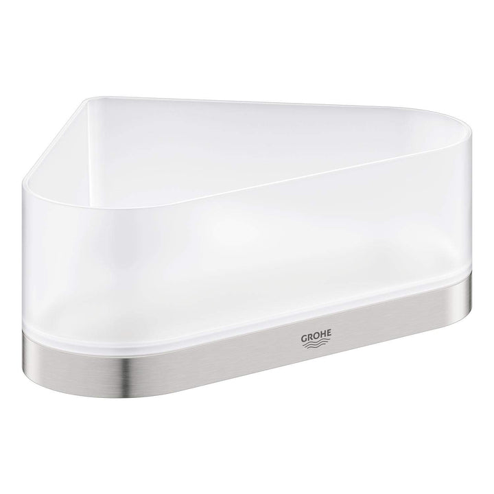 Grohe Selection | Accessoires-Eck-Duschablage mit Halterung | supersteel | 41038DC0 Supersteel Eck-D