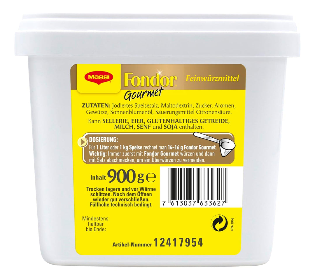 MAGGI Professional Fondor Gourmet Feinwürzmittel o.k.A., 1er Pack (1 x 900g) Maggi Fondor Gourmet 90
