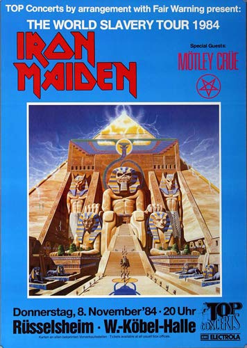 Iron Maiden - The World Slavery, Rüsselsheim 1984 » Konzertplakat/Premium Poster | Live Konzert Vera
