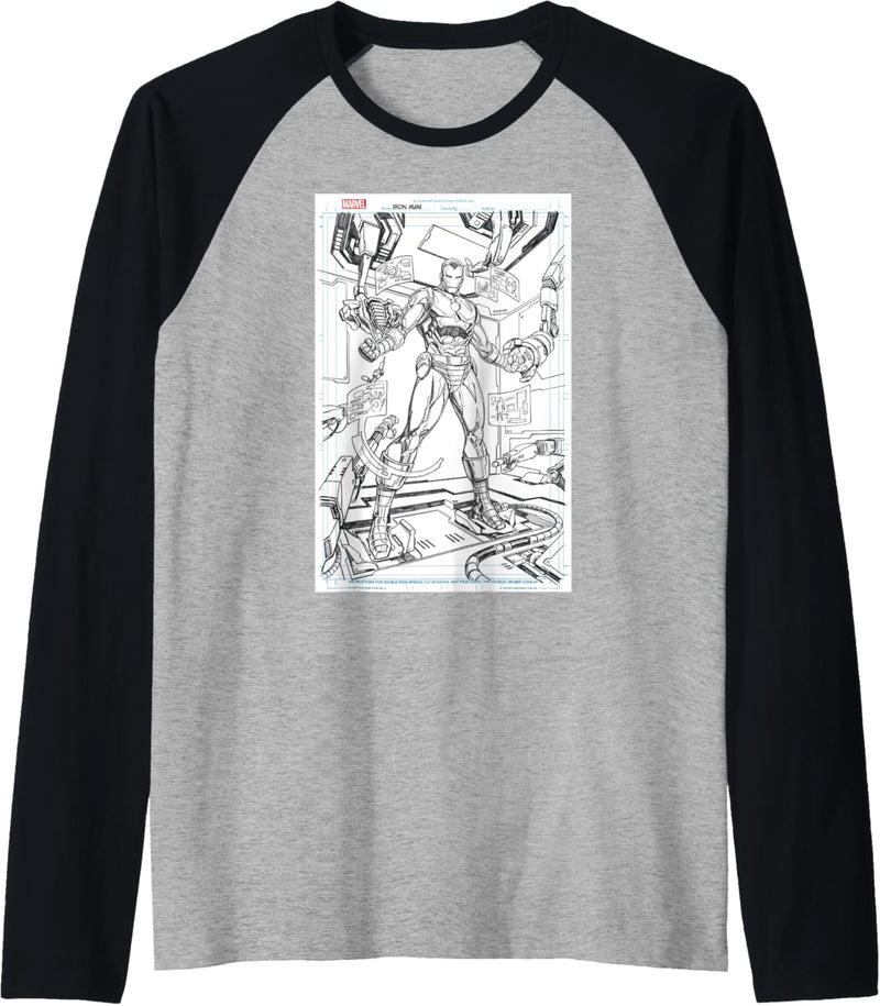 Marvel Iron Man Comic Cover Sketch Raglan