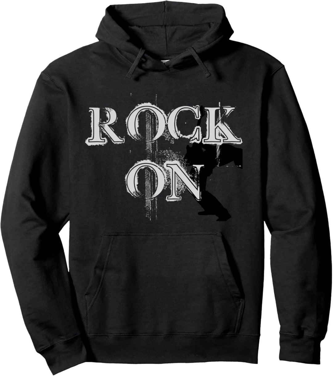 Rock On | Rock n Roll | Gitarrist Silhouette Pullover Hoodie