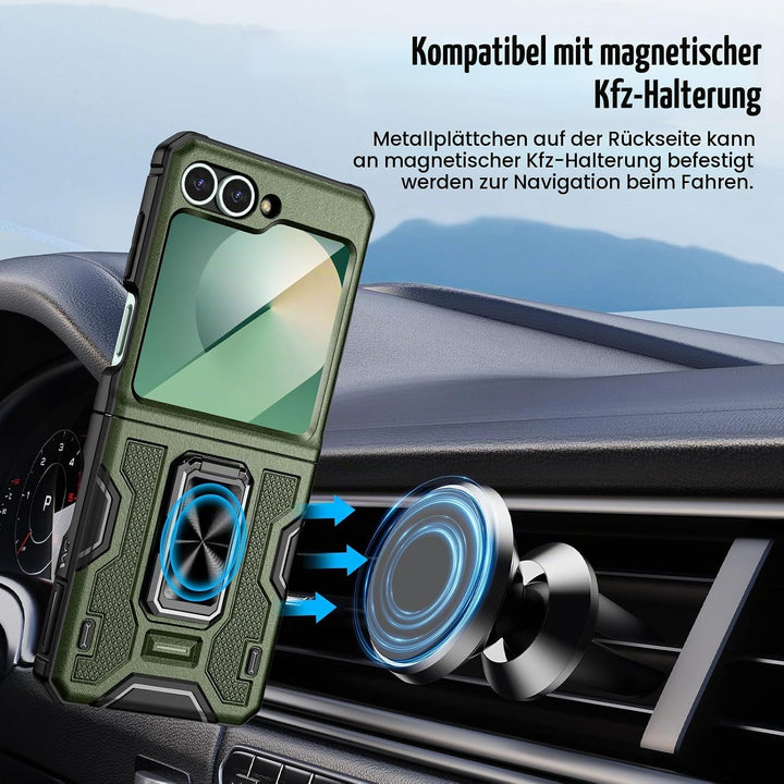 Doeshine Samsung Galaxy Z Flip 6/7 FE Hülle [Not für Flip 7] mit Ständer &amp; Kameraschutz, Ganzkörper