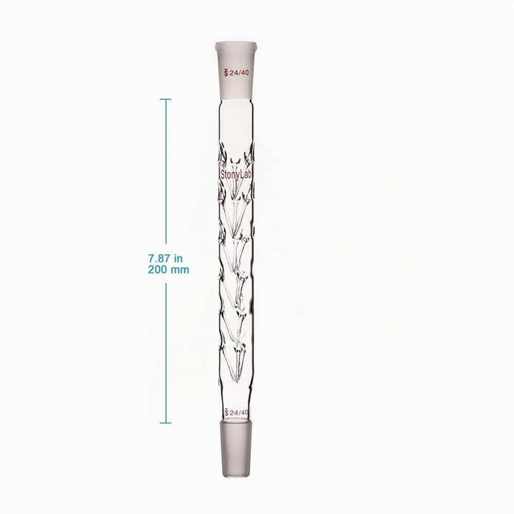 Stonylab Vigreux Destillateur Spalte Kondensator, 24/40 200 mm Länge Borosilikatglas Fraktionierkolo