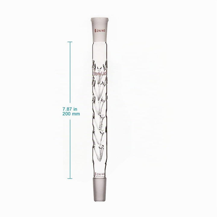 Stonylab Vigreux Destillateur Spalte Kondensator, 24/40 200 mm Länge Borosilikatglas Fraktionierkolo