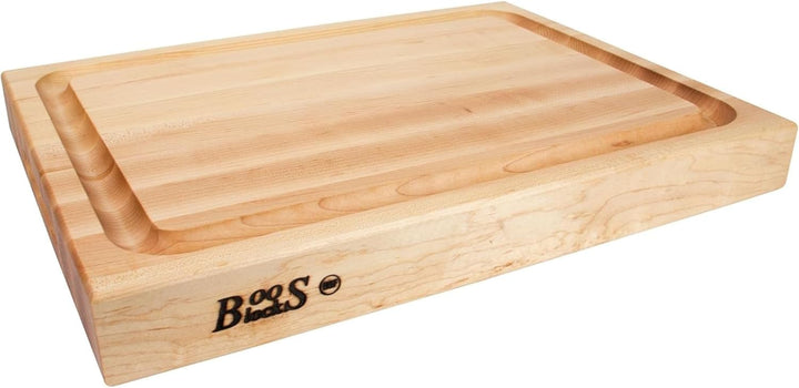 Boos Block BBQ Schneidebrett - Saftrille - Seitlichen Griffmulden – Profi-Schneidebrett – Lebensmitt