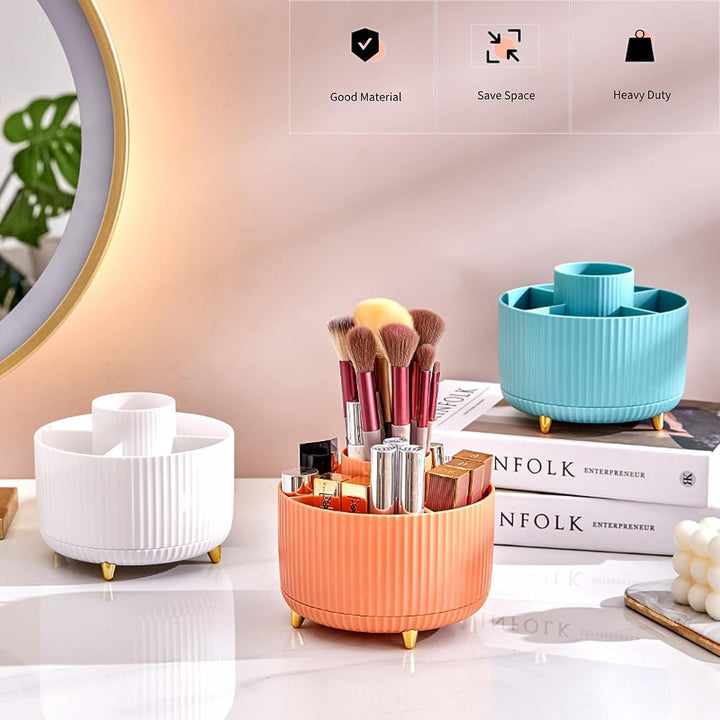 360 Grad Drehbarer Kosmetikorganizer, 2 Stück Make Up Organizer Lidschattenpinsel Lippenstift Etui,