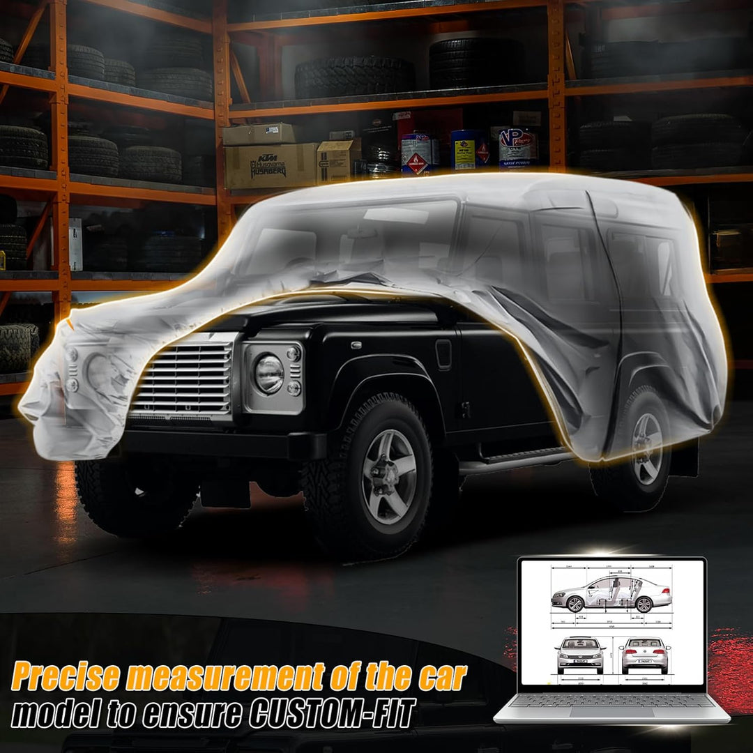 Autoabdeckung Wasserdicht für Land Rover Defender 110 1990-2016, Vollgarage Autoplane Auto Abdeckpla