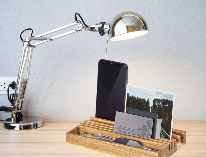Gentlemen's Hardware Schreibtisch-Organizer aus Holz mit Telefonständer – enthält Stauraum für Stift