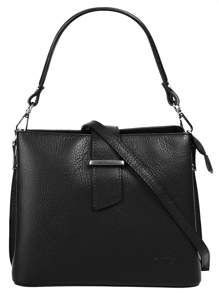 Handtasche Echt Leder Damen Made in Italy, Tragetasche, Umhängetasche, Abendtasche aus Leder 021791