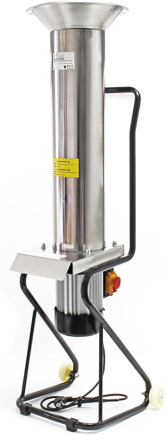 Wiltec Kernobstschneidemühle aus Edelstahl, Obsthäcksler mit 1100W 1,5 PS 2800U/min, bis zu 1000 kg