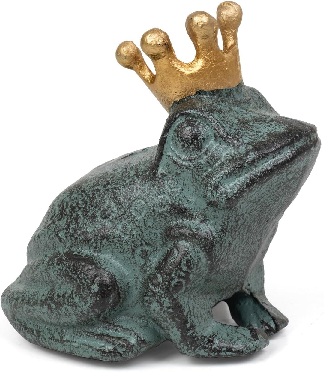 Moritz Deko Figur Frosch grün Garten Froschkönig Krone Märchen Schlüsselversteck für draussen Gussei