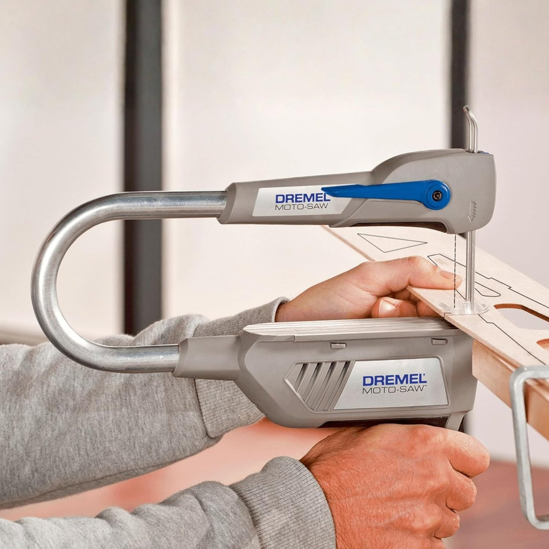 Dremel MS20 Moto-Saw Dekupiersäge, kompakte 2-in-1-Tischkreissäge (70 W) mit 1 Zubehörteil und 5 Säg