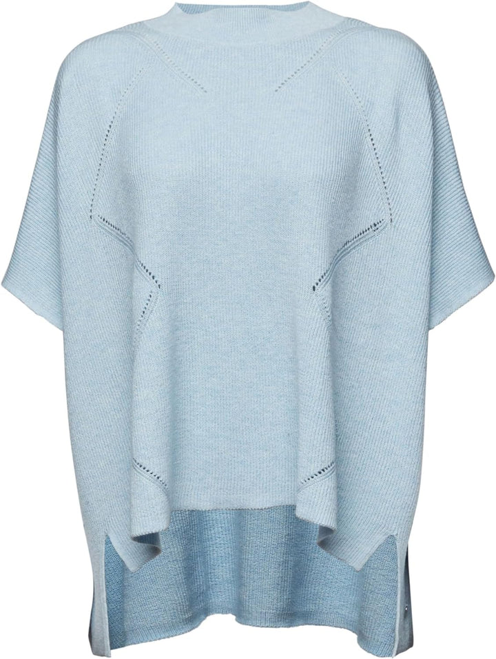 ESPRIT Rippstrick-Poncho M Light Blue, M Light Blue